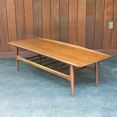 Long Winged Mad Men Coffee Table with Magazine Rack Shelf
