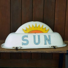 Vintage 1950s Baltimore Sun Taxi Cab Sign Car Topper