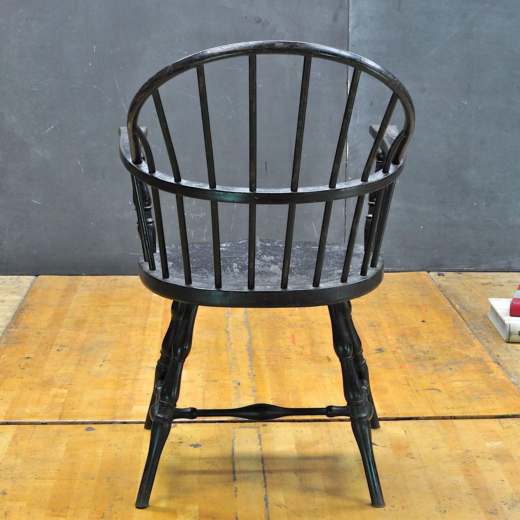 Uncommon Antique. A pressed and tooled steel Windsor chair.