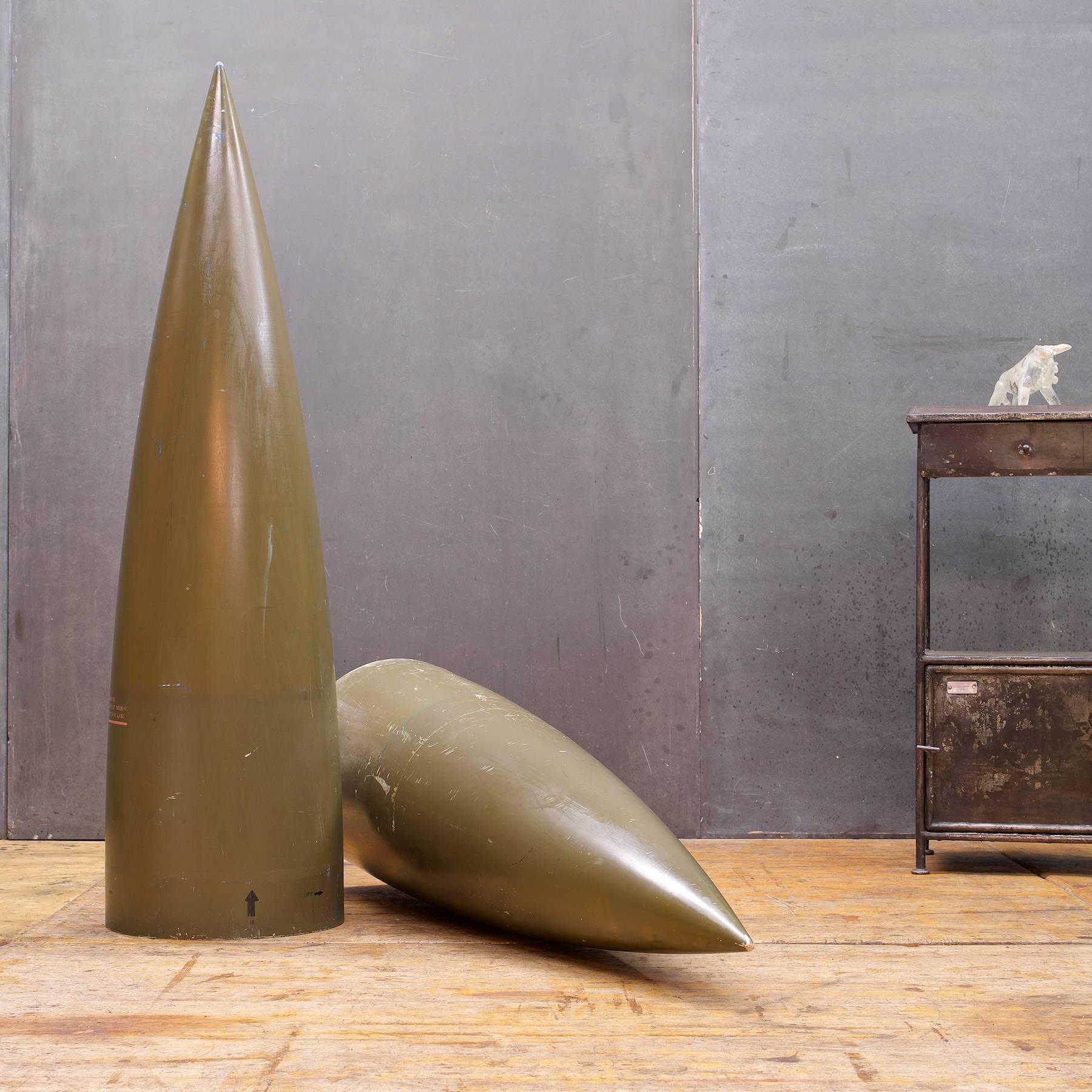 Post-Modern Vietnam Era Military Fiberglass Rocket Jet Plane Nose Cone Sculpture