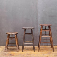 Just Two - Old West Saloon Hardwood Vintage Industrial Stools