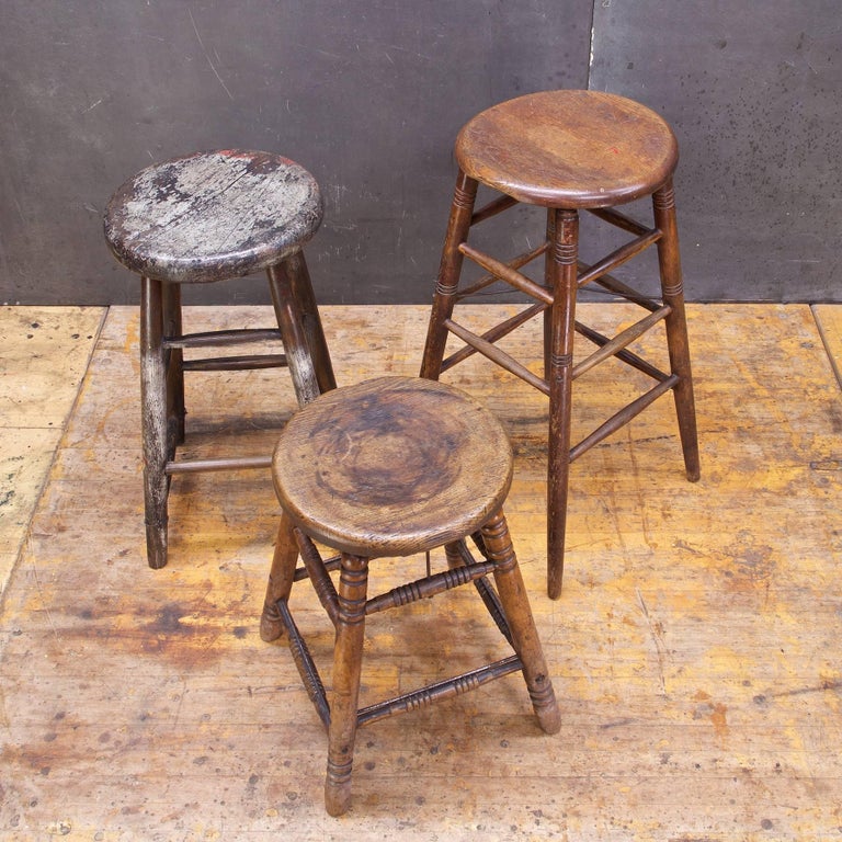 Old West Saloon Hardwood Vintage Stool Prop Table Pedestal Collection