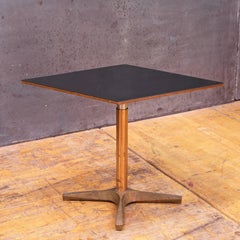 Hollywood Regency Black Bronze Diamond Side Table Pedestal Modernist Geometric
