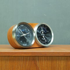 1960s Kenneth Grange Mid-Century Barometer Zebra Wood Weather Thermometer Gauge