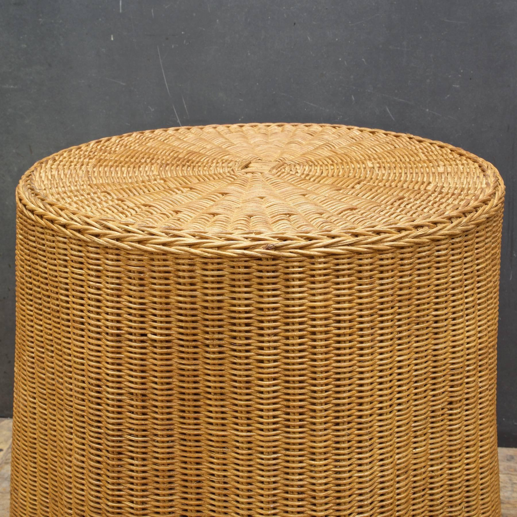 draped wicker table