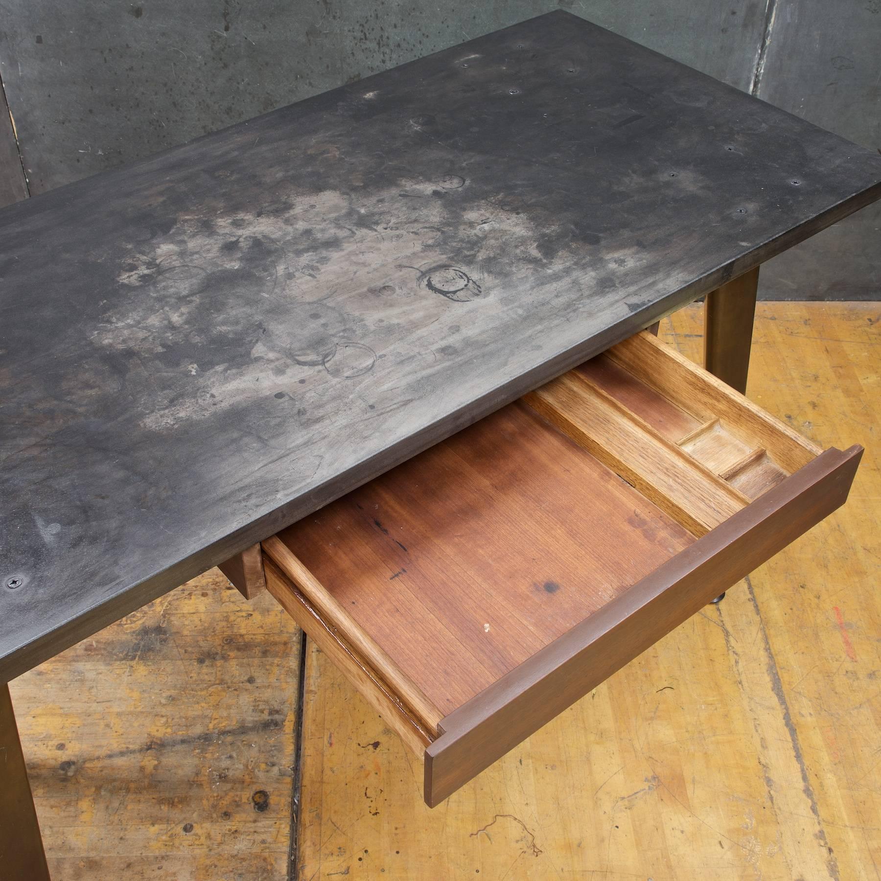 Molded Vintage Industrial Henway Stone Laboratory Work Table Desk Farmhouse Cabin Mod