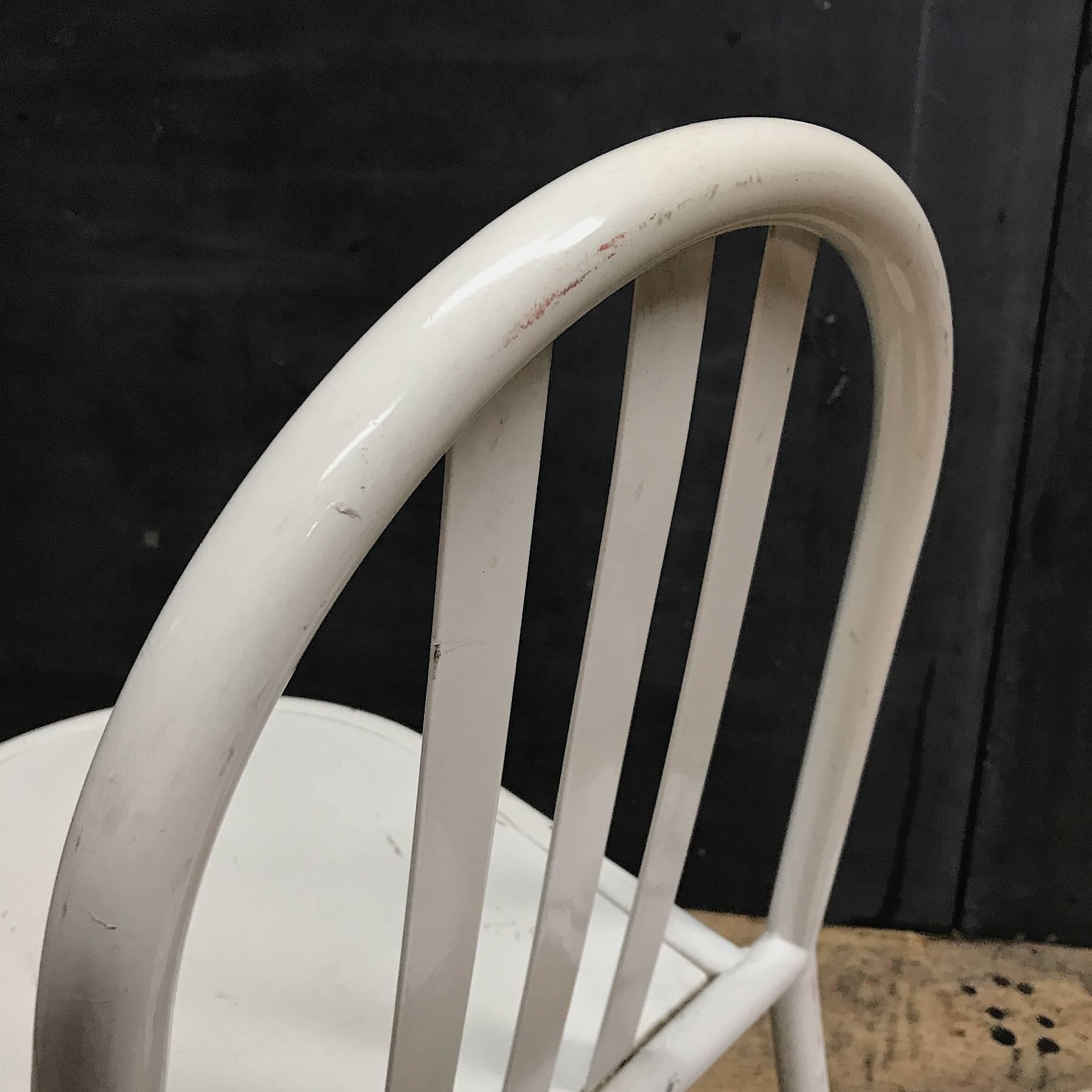 Italian White Robert Mallet-Stevens Model No.222 Chair Bauhaus French Stacking