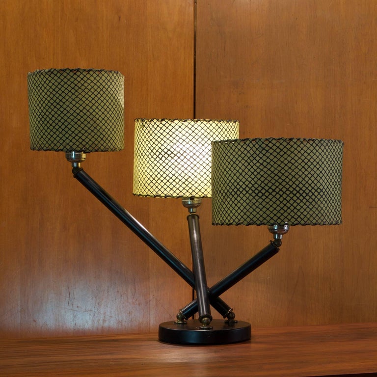 Midcentury Triple Arm Table Lamp In The Manner Of Gino Sarfatti For American Midcentury Triple Arm Table Lamp In The Manner Of Gino Sarfatti For