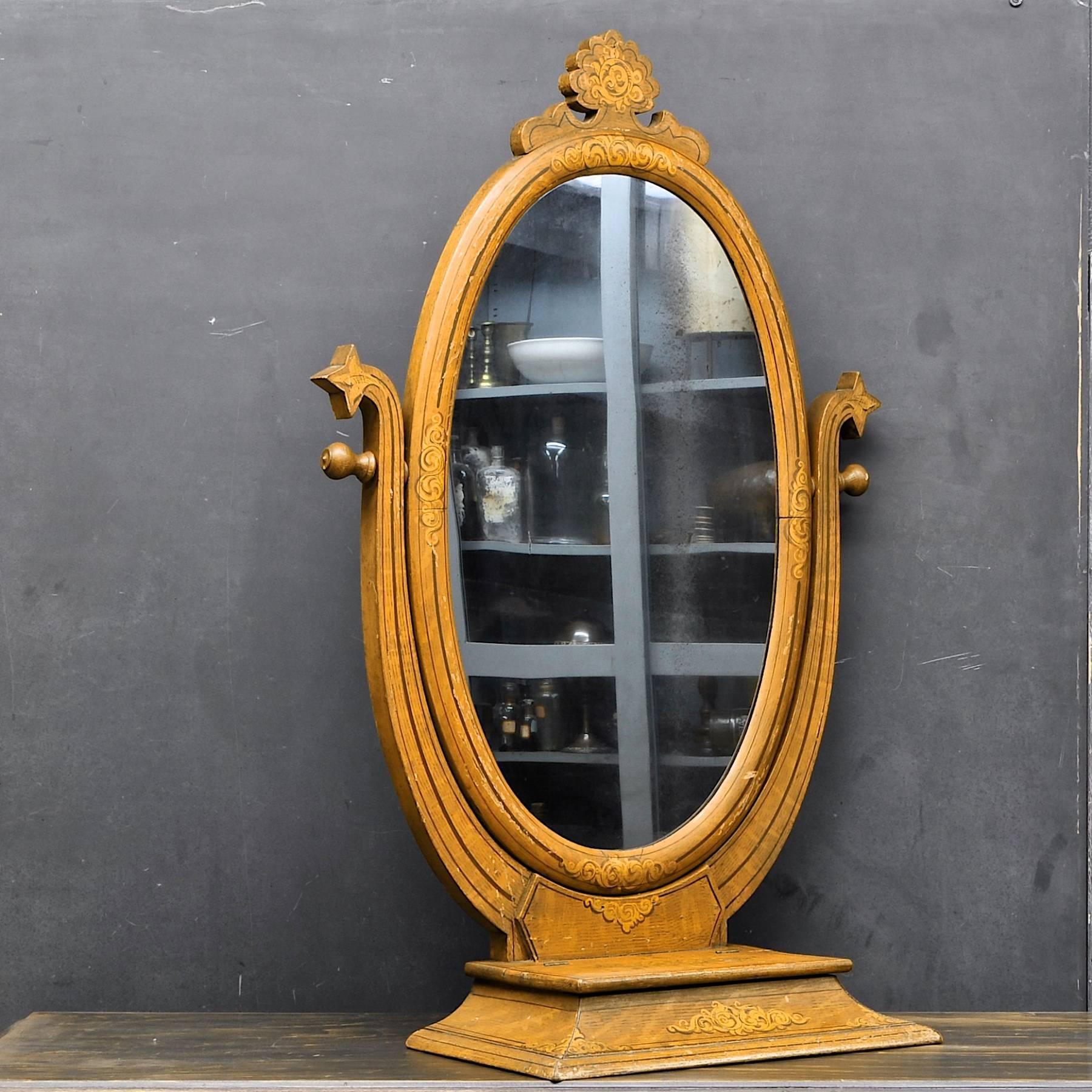 Bohemian Arts & Crafts tabletop mirror in wonderful original condition.