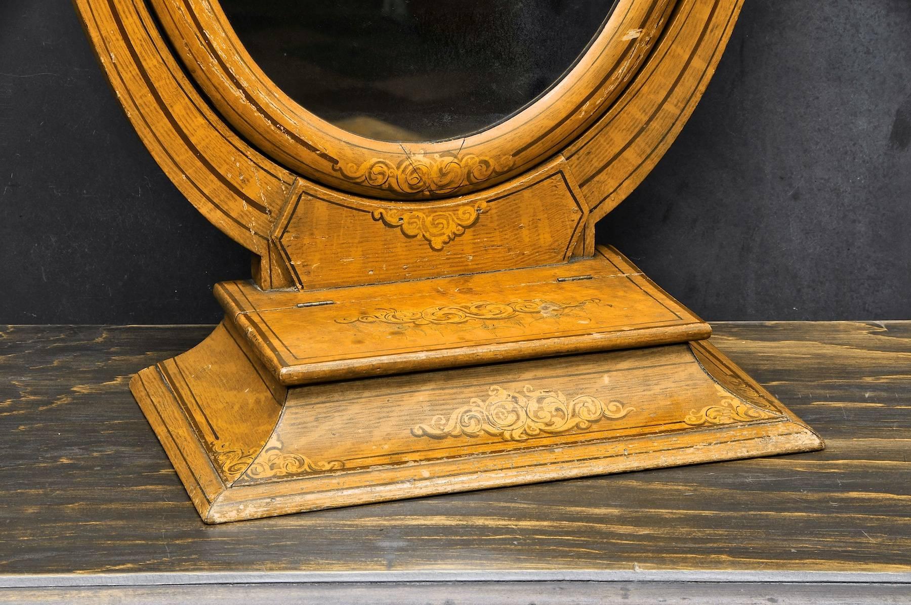 Stained Bohemian Arts & Crafts Tabletop Mirror