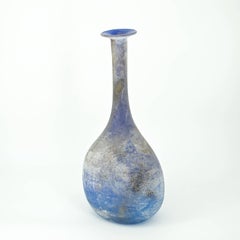 1950s Atmospheric Blue Planet Scavo Thin Neck Murano Cenedese Bottle