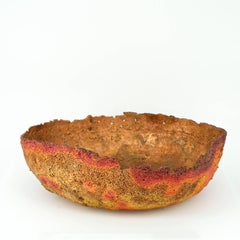 Brutalistische Mid-Century-Schale aus massivem, strukturiertem, kupferfarbenem Metall, Brutalismus