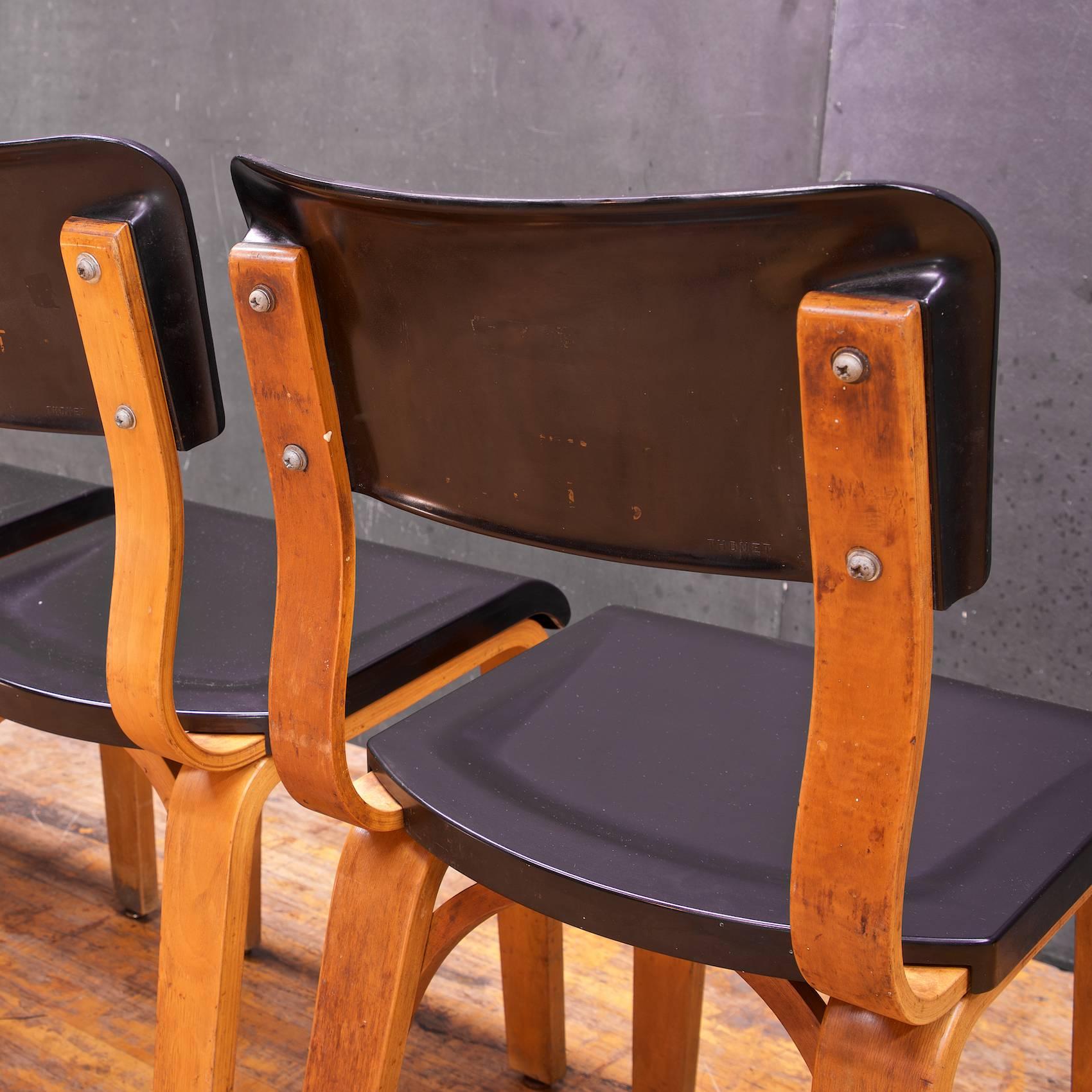Mid-20th Century Rare Bakelite & Bentwood Thonet Dining Chairs