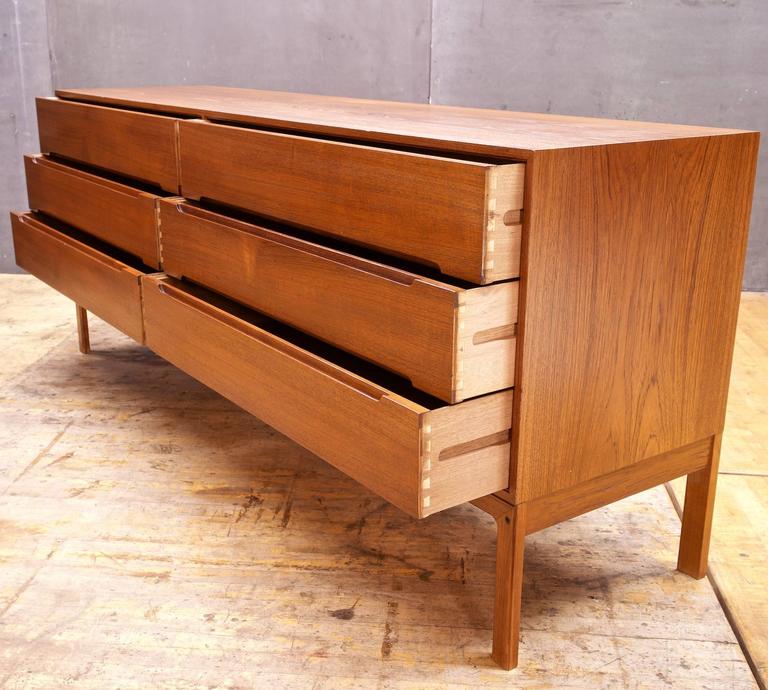 Iversen Vintage Mid Century Danish Modern Teak Long Dresser Bureau