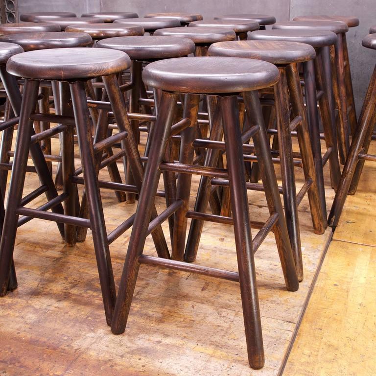 Old Line Tavern Staved Oak Swivel Bar Stools at 1stDibs