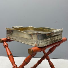 Antique Butlers Deep Galley Serving Tray Tea Drink Tavern Service Silver Plated