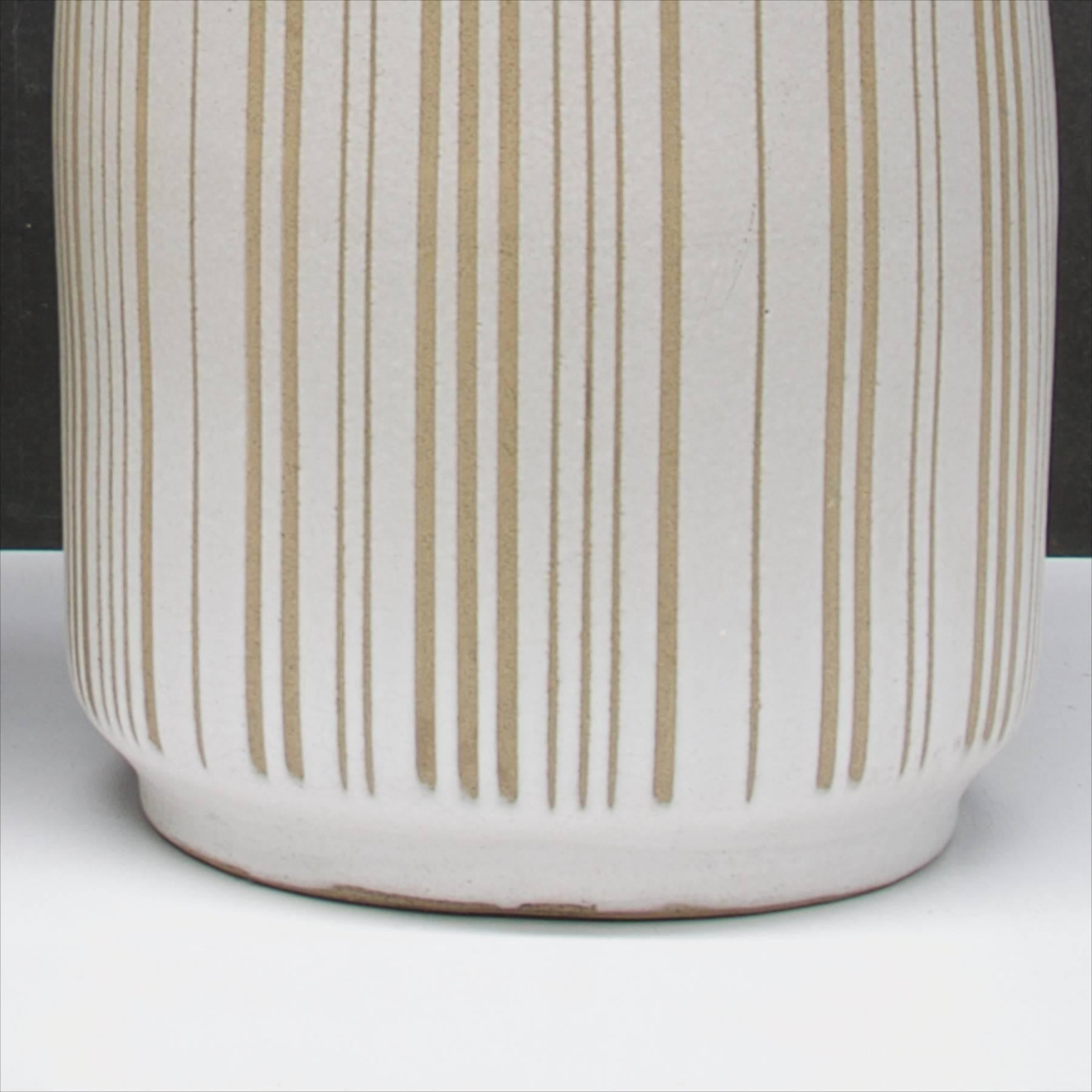 Mid-Century Modern Martz Hard Candy Striped Ceramic Lamps