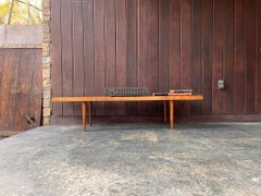 Rare Smilow Walnut Slat Bench Architect Designed Vintage Mid-Century