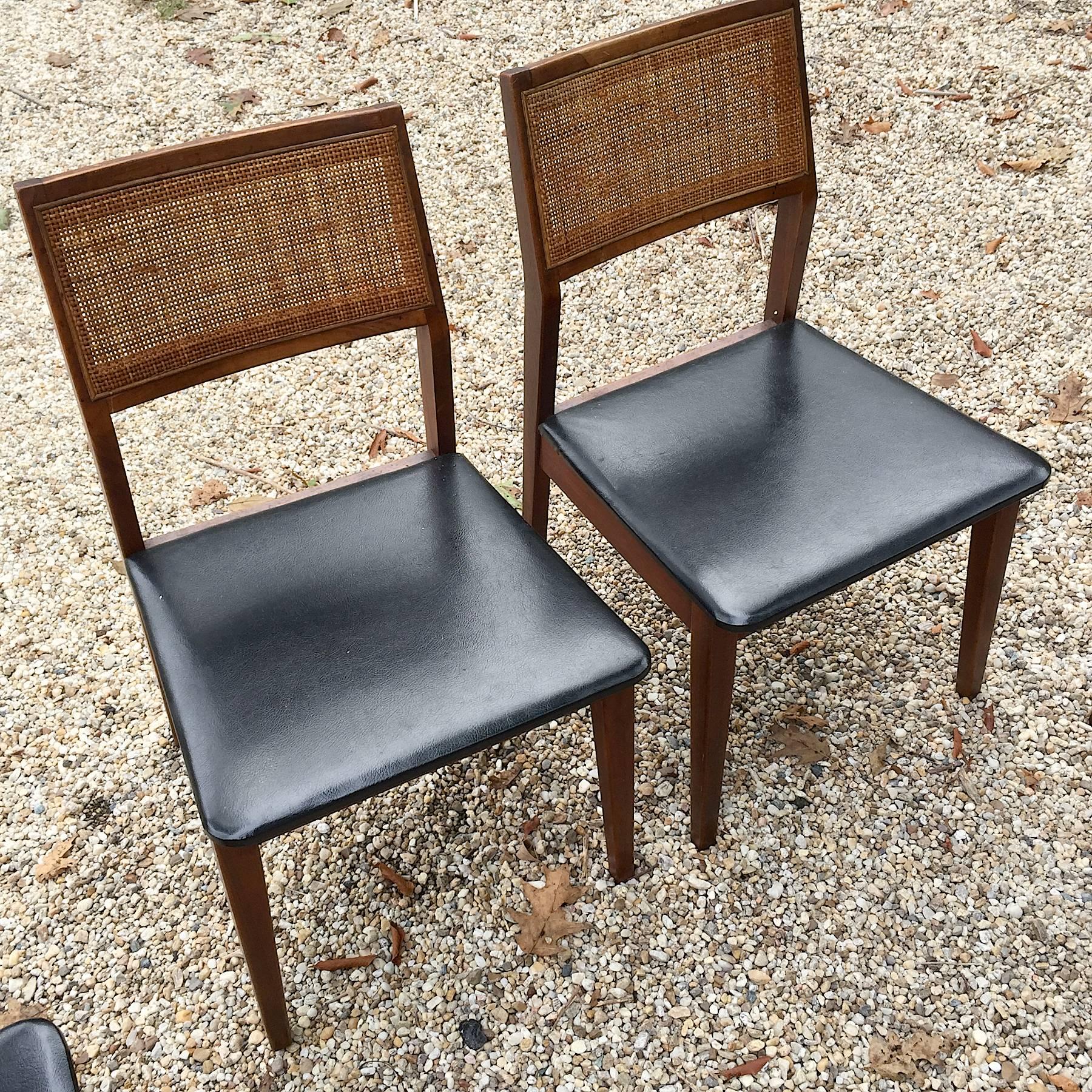 Polished Late 1950s Classic American Modernist Solid Walnut Hibriten Dining Set