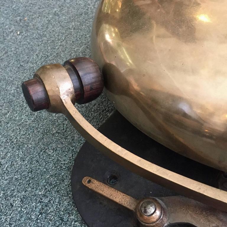 Massive Ringside Boxing Ring Bell with Rosewood Hammer For Sale at