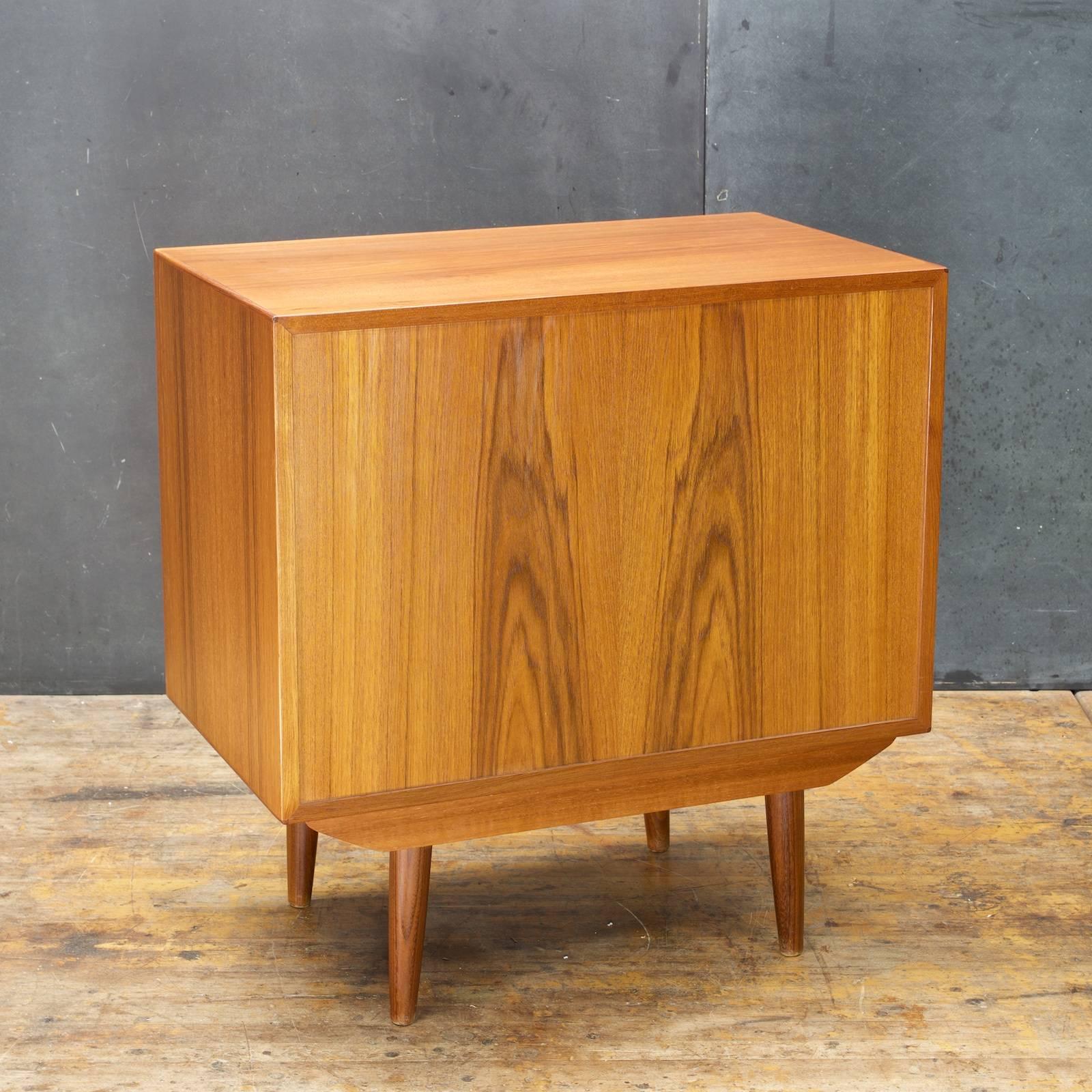 Scandinavian Modern Petite 1960s Danish Teak Side Cabinet Dresser in the Style of Sibast