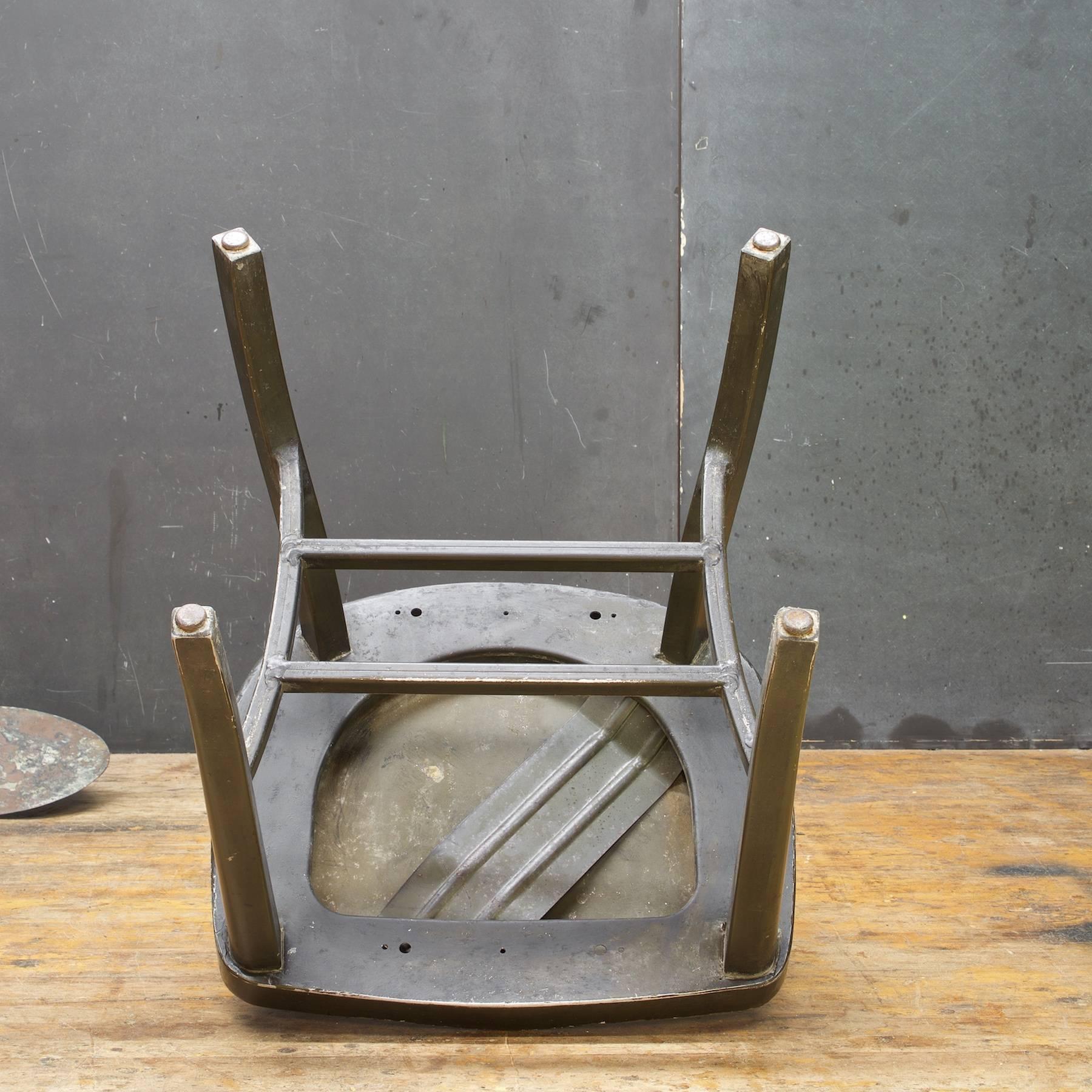 Machine-Made 1930s US Barracks Metal Early Goodform Chair by General Fireproofing