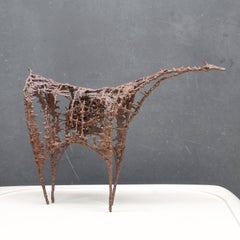 Unknown Craftsman Large Brutalist Welded Metal Art Horse Sculpture