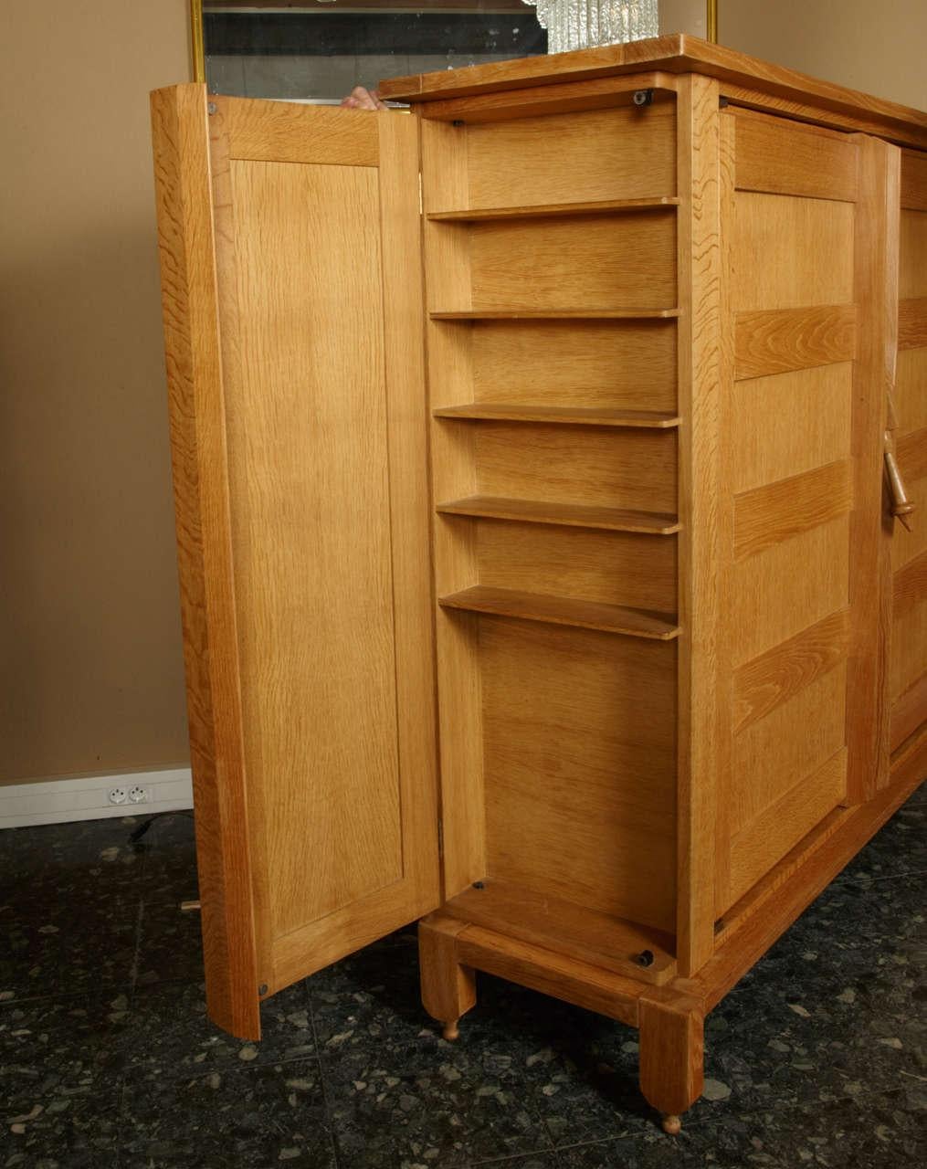 1950s Guillerme and Chambron Solid Oak Cabinet 3
