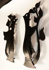 Pair of 1950s "Dove of Peace" Wall Sculpture Sconces in the Manner of Matisse