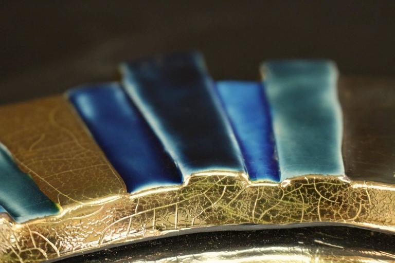 1960s Glazed Ceramic 'Sun' Mirror in the taste of François Lembo at 1stdibs