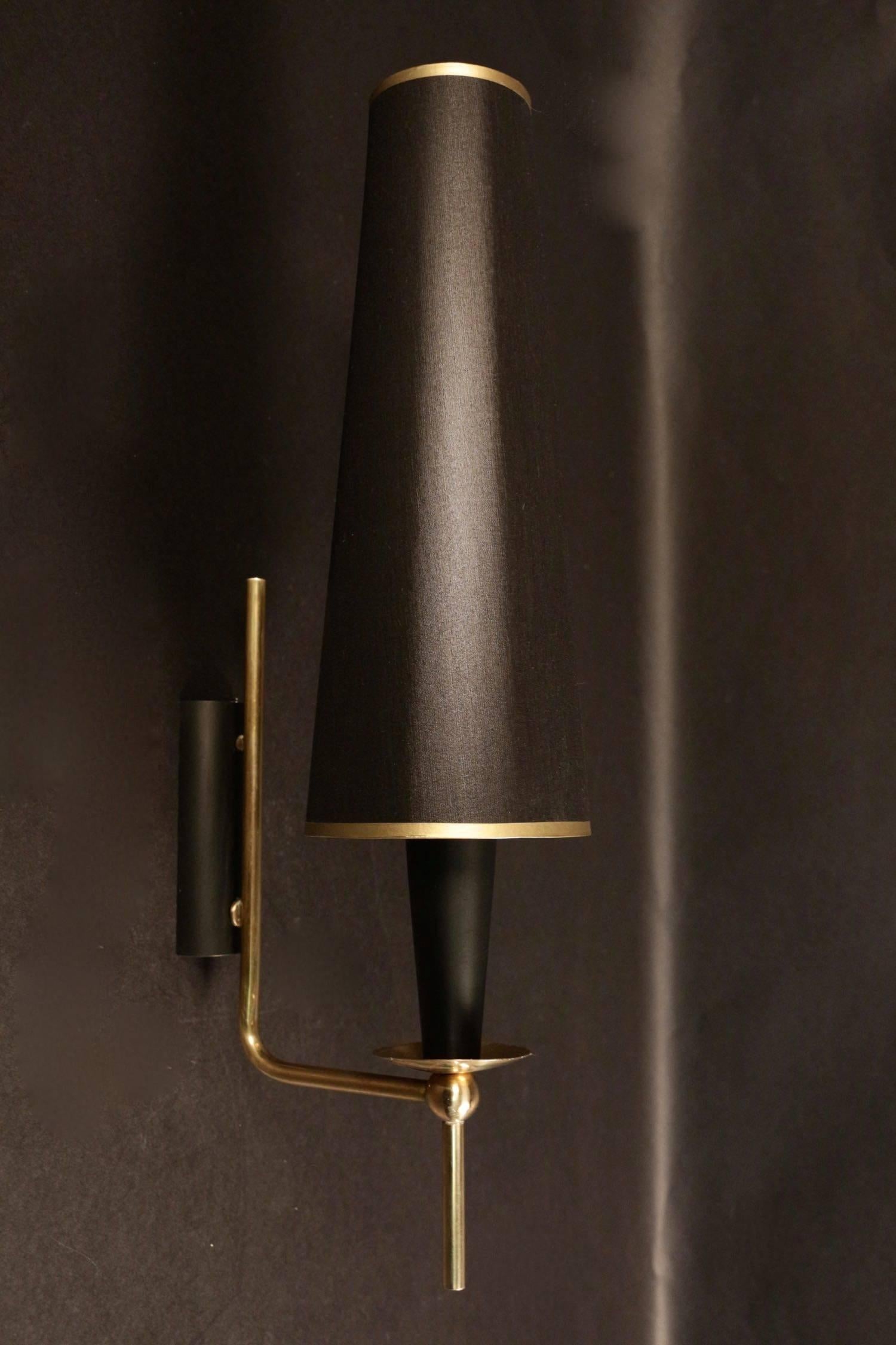 Pair of 1950s Sconces by Maison Arlus In Good Condition In Saint-Ouen, FR