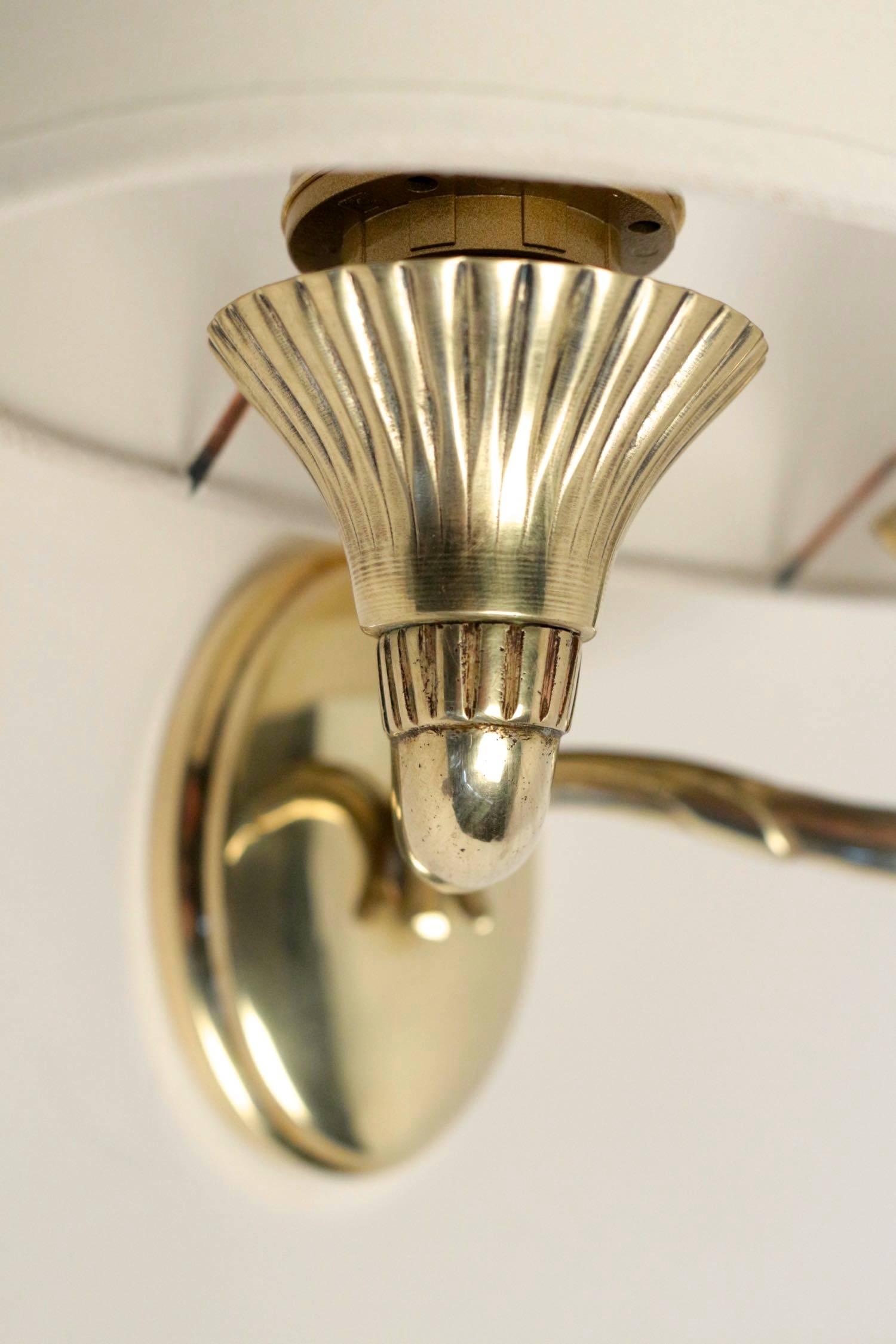 Pair of 1940s Sconces in the style of Jules Leleu In Good Condition In Saint-Ouen, FR