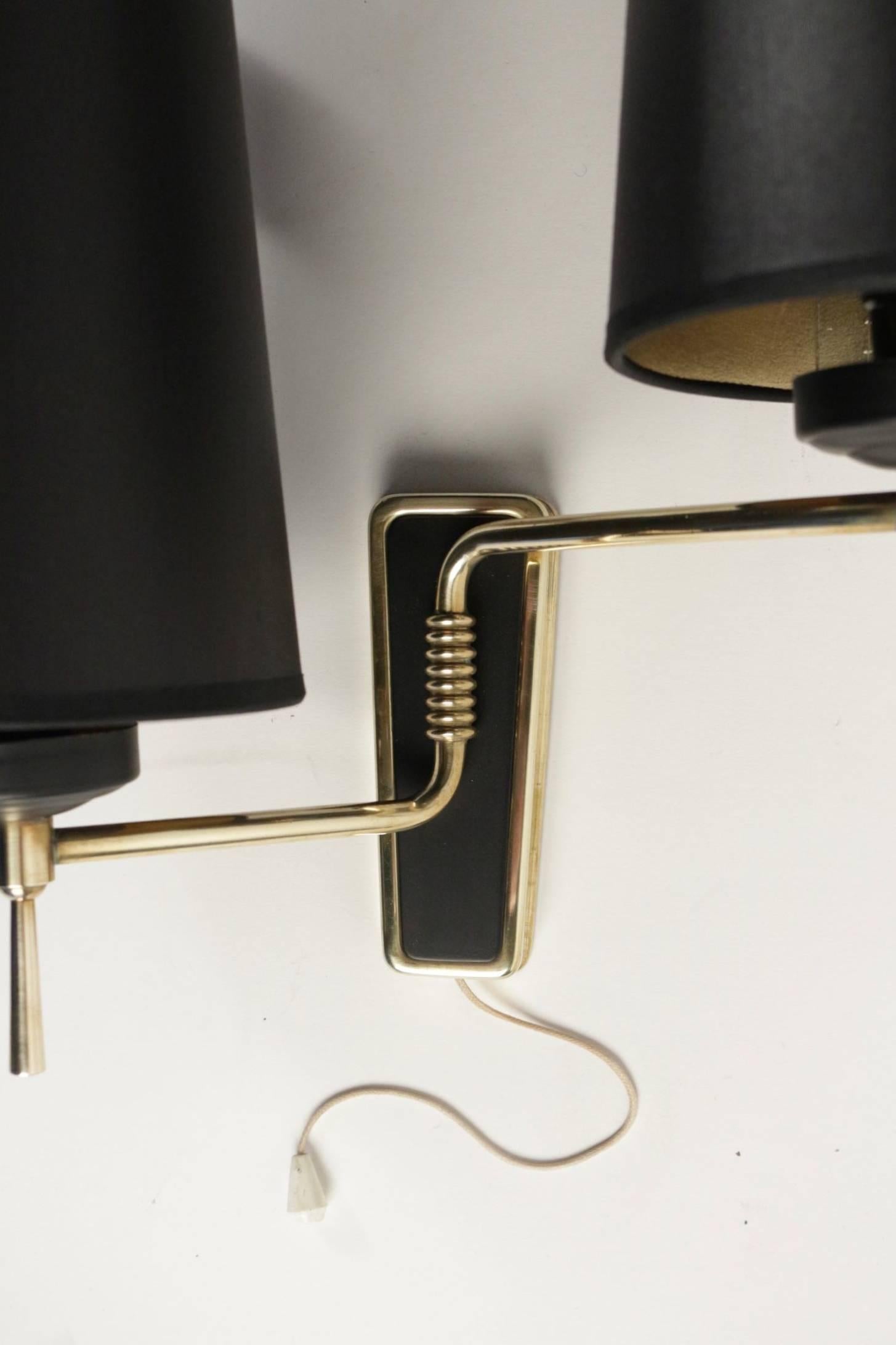 French Pair of 1950s Sconces by Maison Lunel