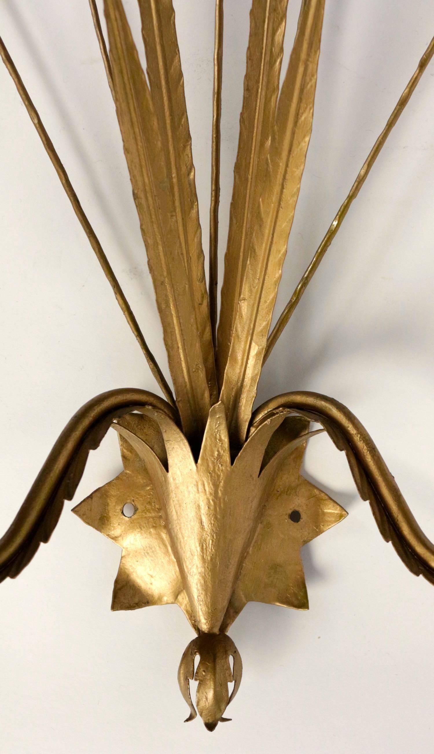 Large Pair of 1960s Sconces by Maison FlorArt In Good Condition In Saint-Ouen, FR