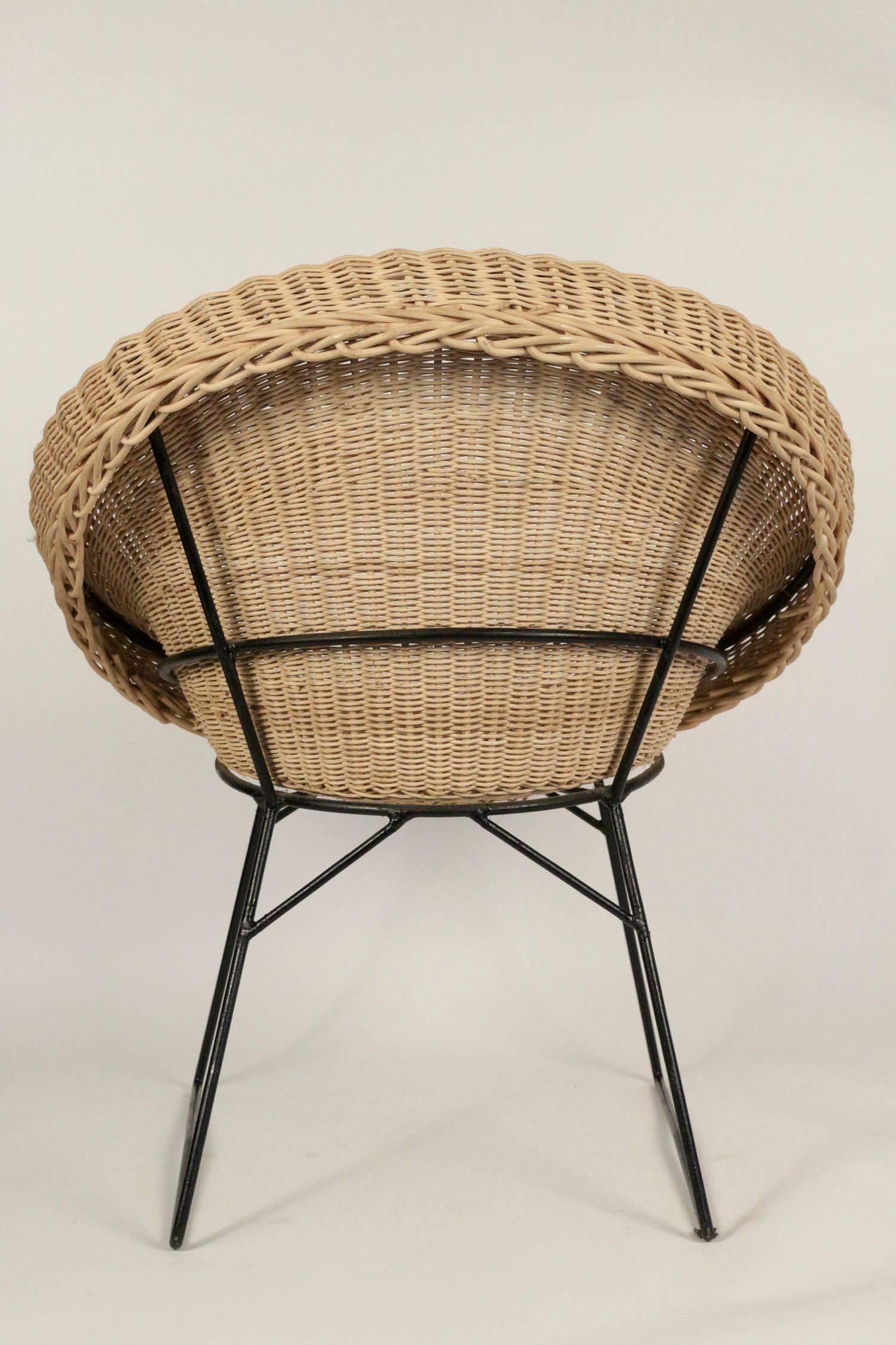 Mid-20th Century 1950s Rattan Lounge Set Attributed to Mathieu Matégot