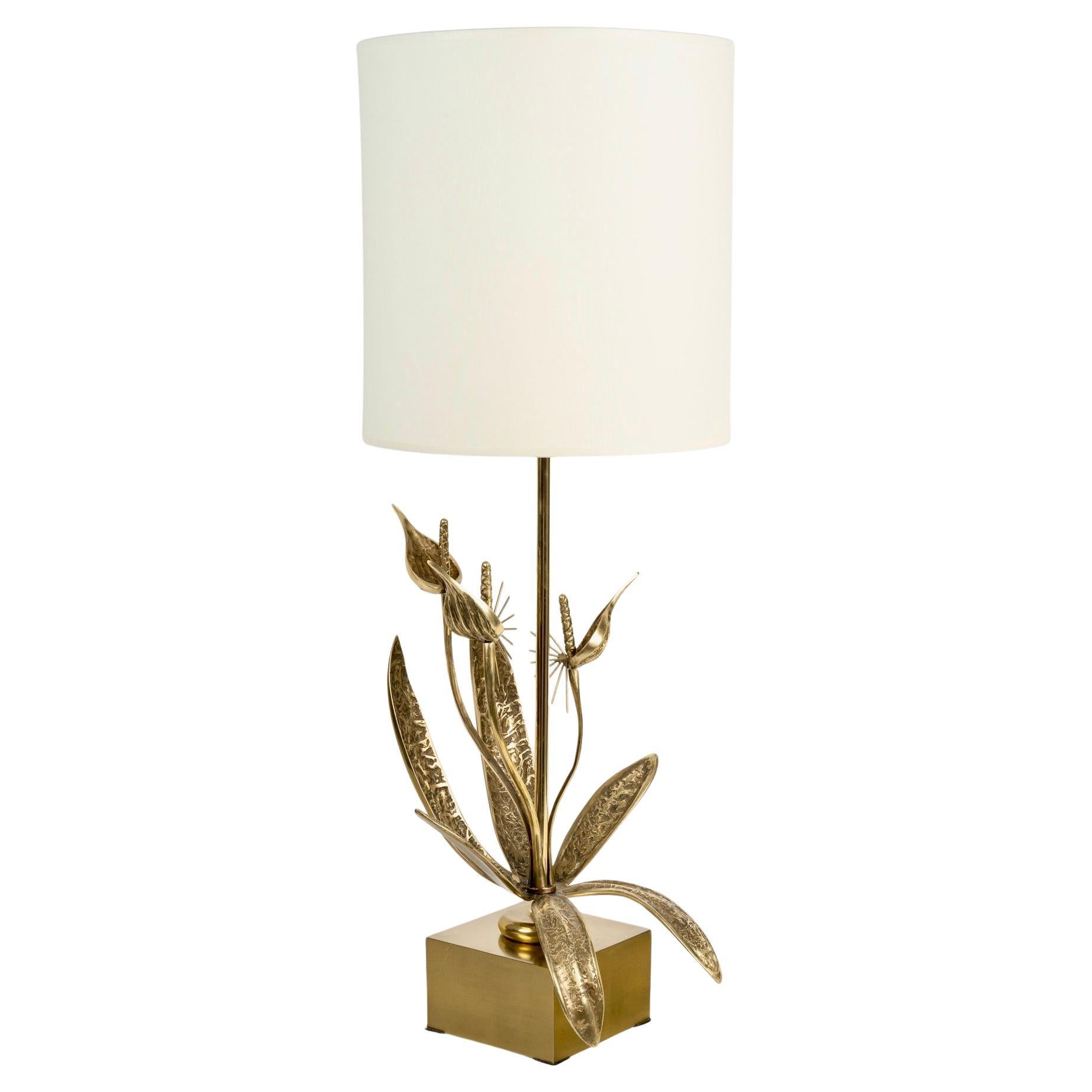 1960 Lampada in bronzo "Oiseaux de Paradis" Maison Jansen
