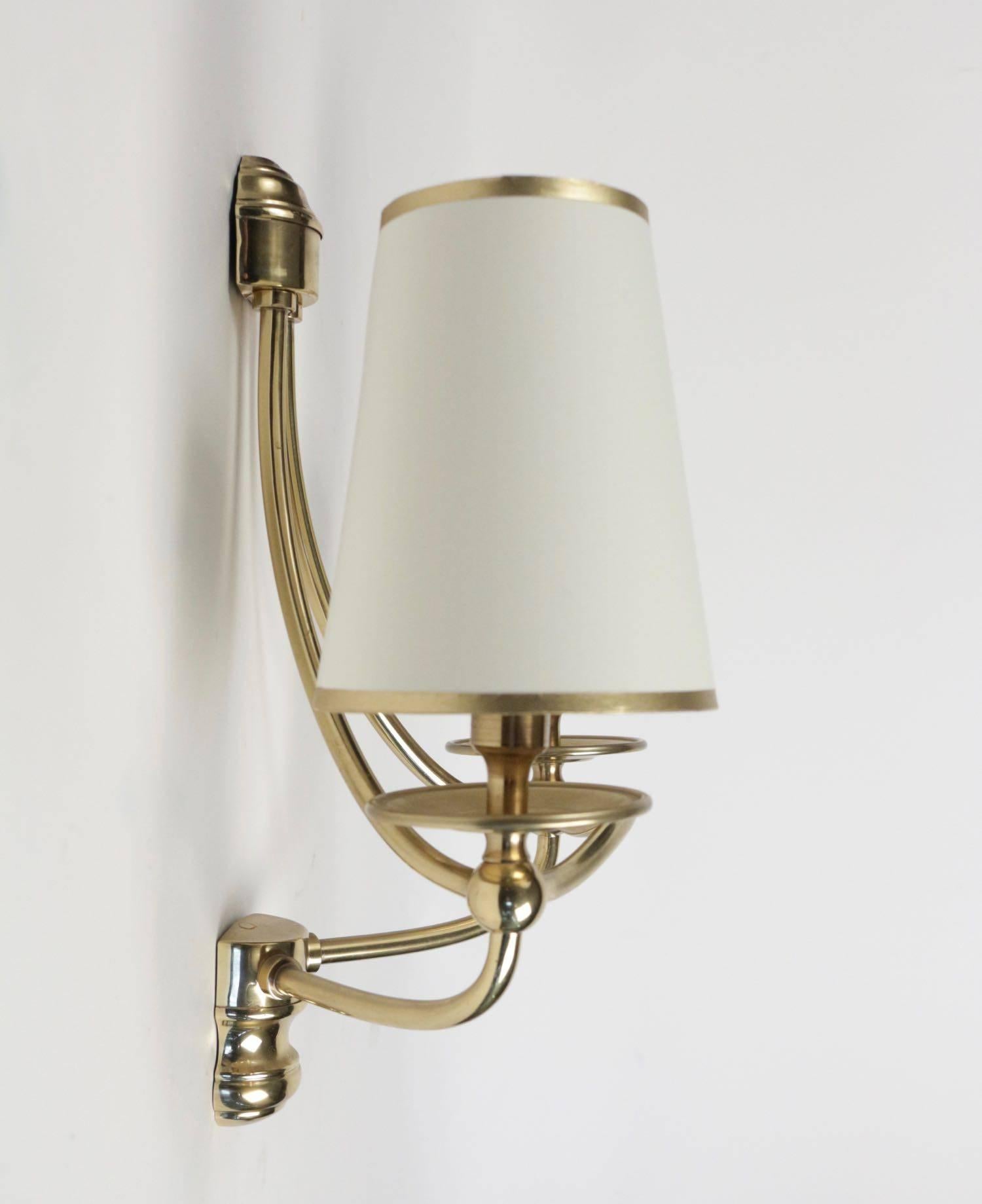 Mid-20th Century Set of Three Sconces in Brass, Neoclassical, 1960