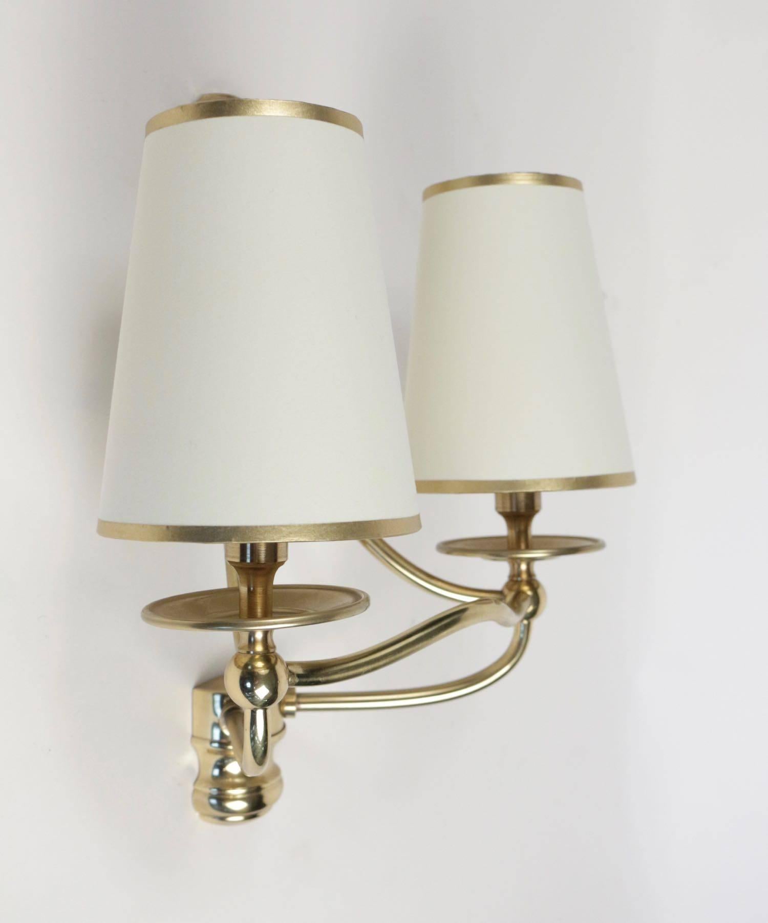 Set of Three Sconces in Brass, Neoclassical, 1960 1