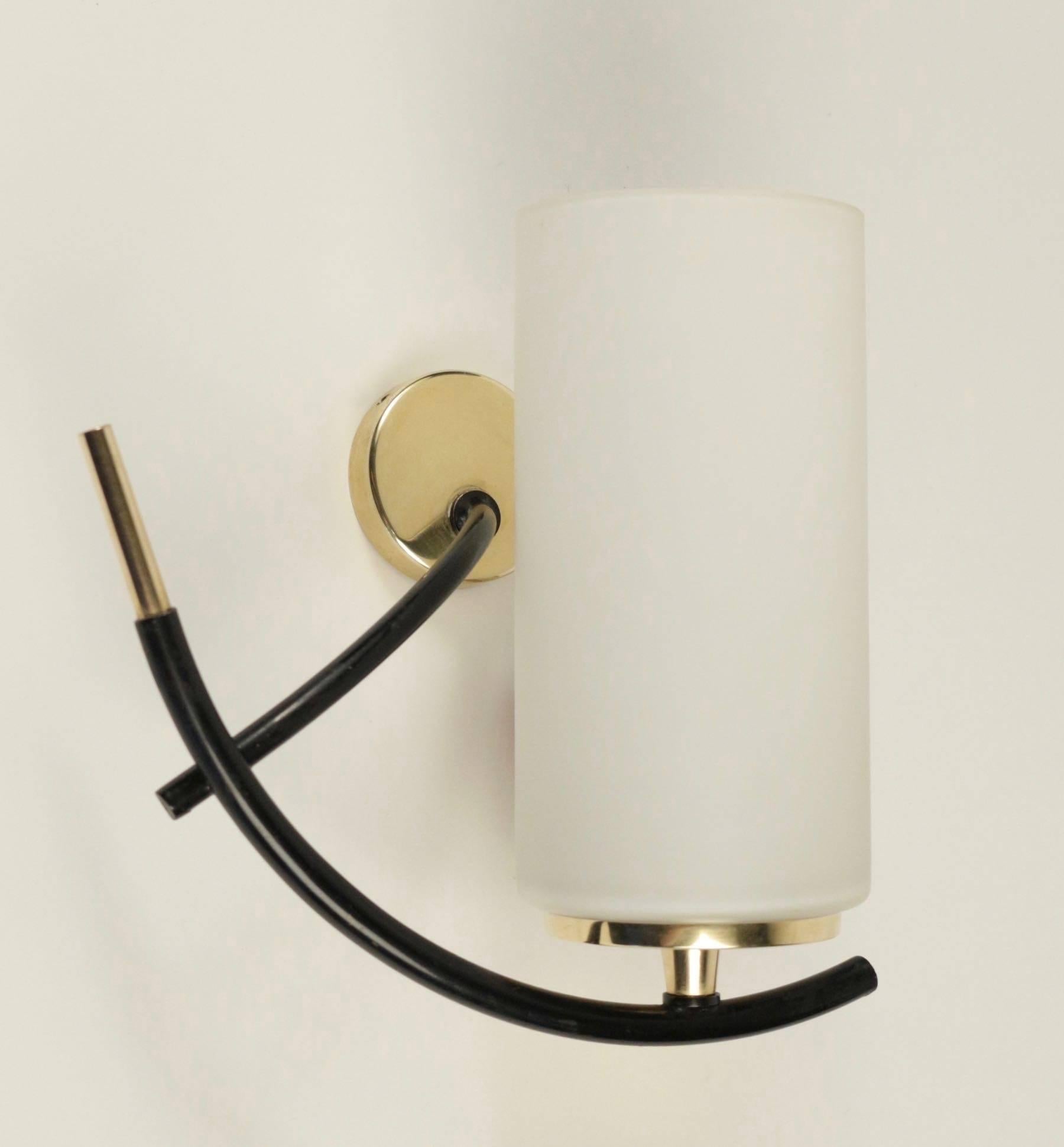 Brass Pair of Sconce by Maison Arlus, 1950