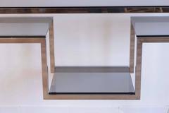 1970s Romeo Rega Pair of Consoles in Silvered Metal