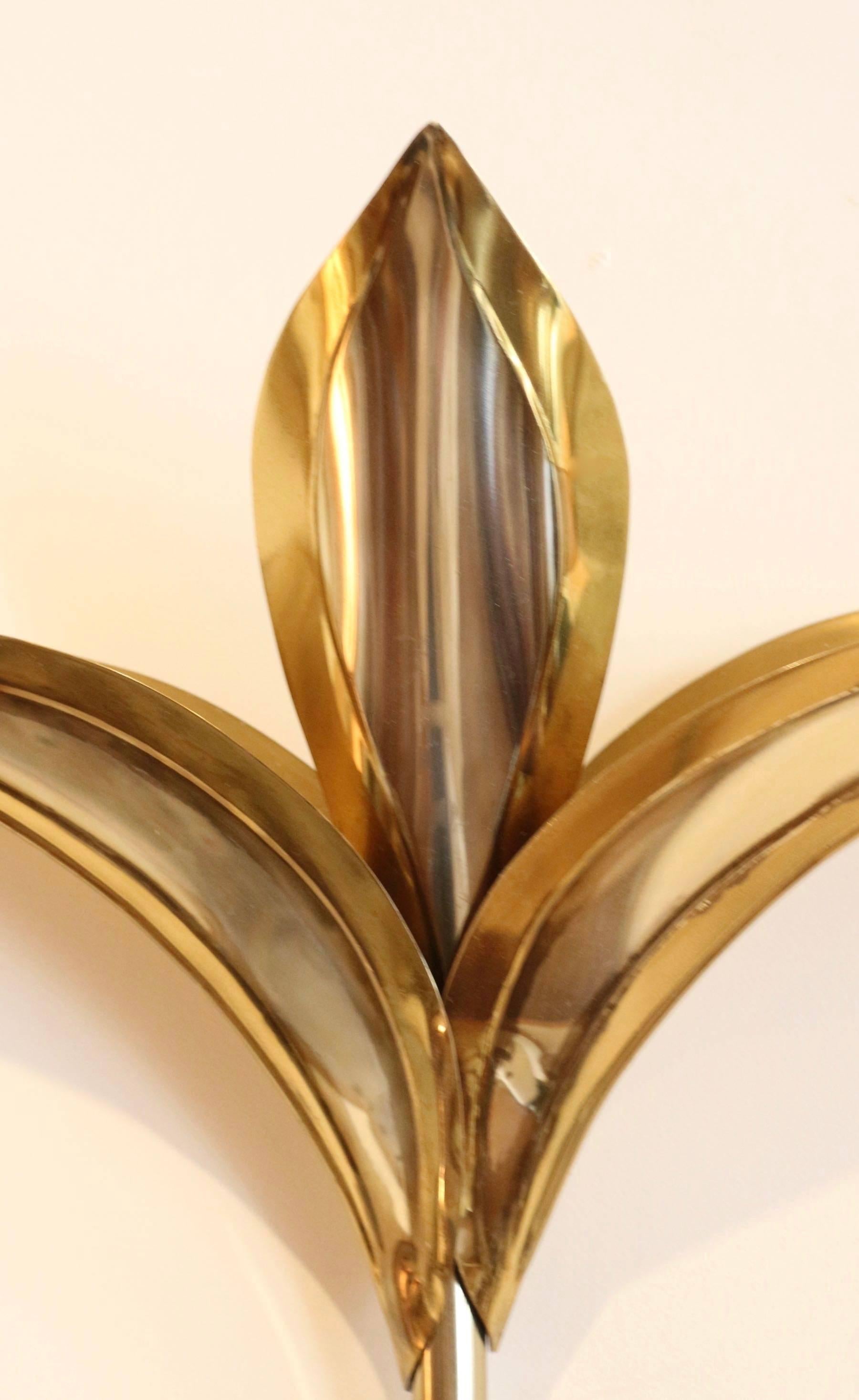 Pair of 1960s Foliage Sconces by Maison Jansen In Good Condition In Saint-Ouen, FR