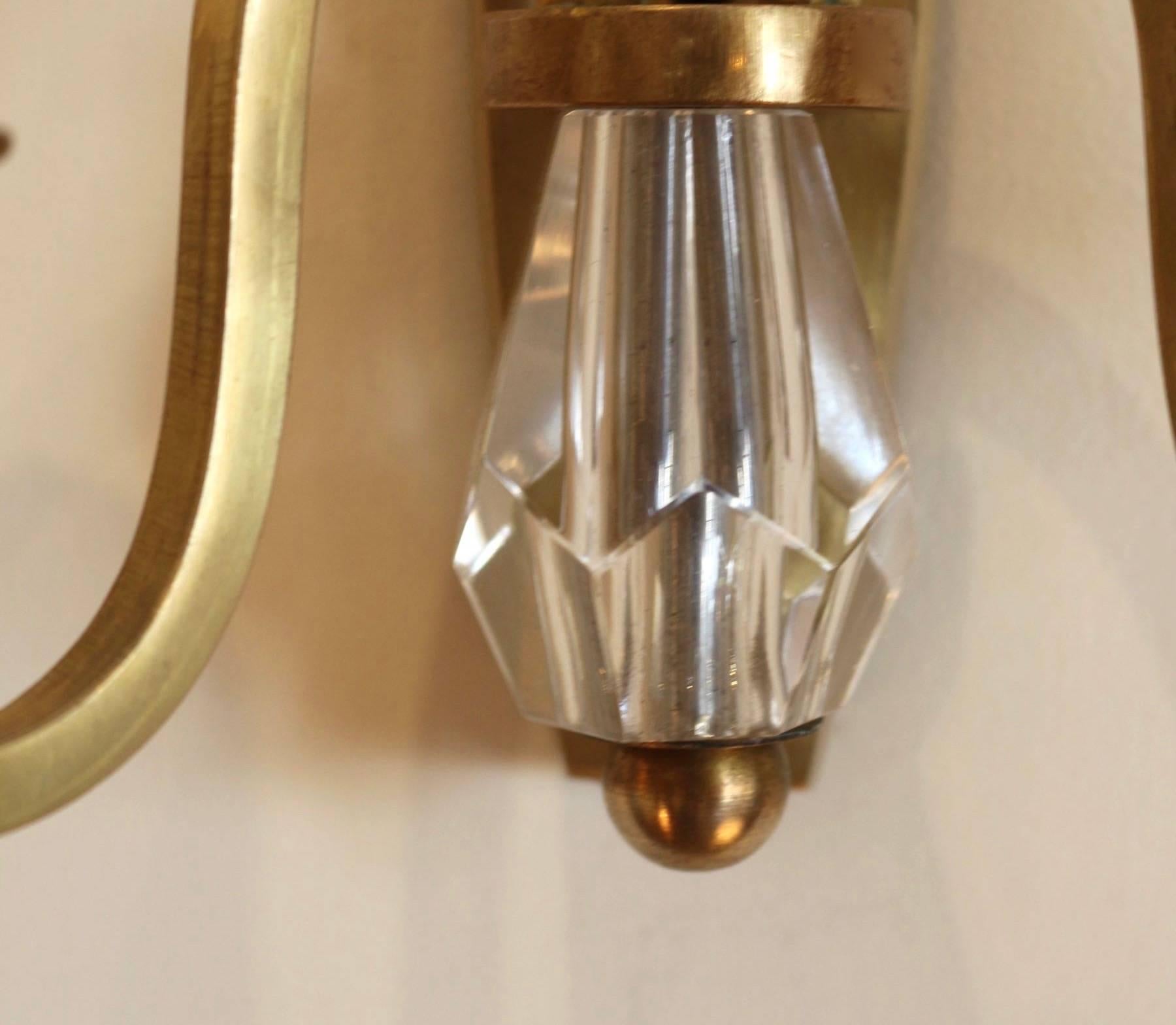 1940s Bronze Pair of Sconces Attributed to Jules Leleu In Good Condition In Saint-Ouen, FR