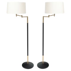 1970 Pair of Maison Roche Articulated Reading Lamps