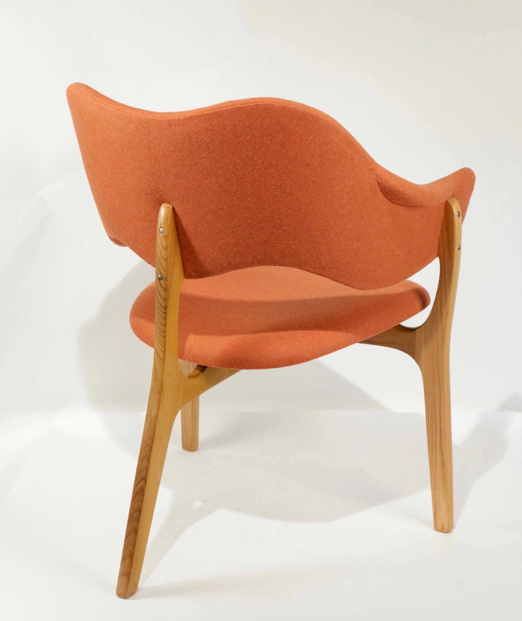 Wood 1954s Kjell Hjall and Bjarne Stave Pair of Armchair Edition More Lenestolfabrikk