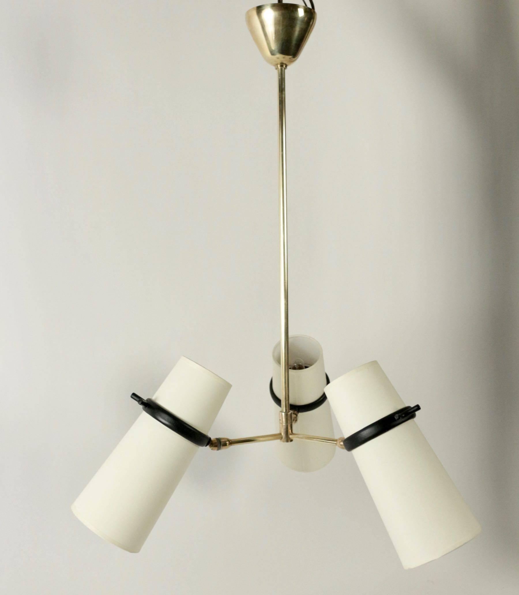 Mid-20th Century 1950s Three Arms Lunel Chandelier