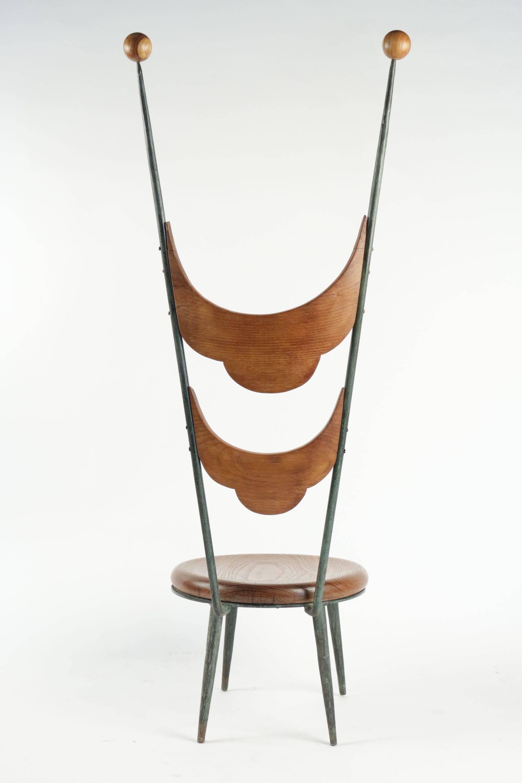 1920s Wood and Iron Low Chair by Sante Mingazzi 3