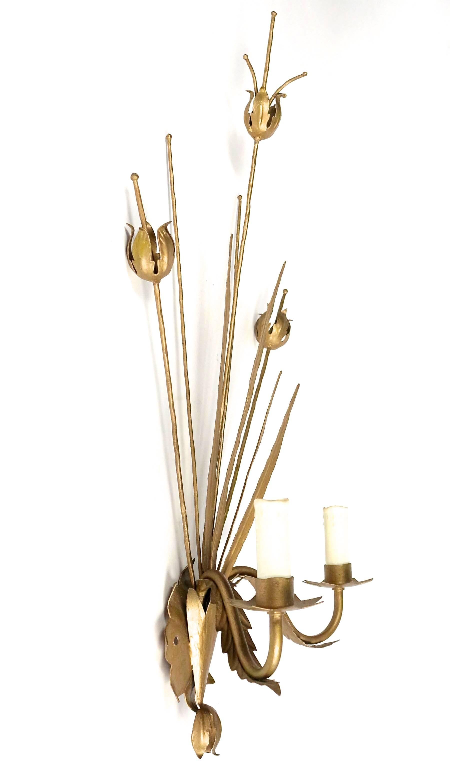 Mid-20th Century 1960s Large Pair of Sconces by Maison FlorArt