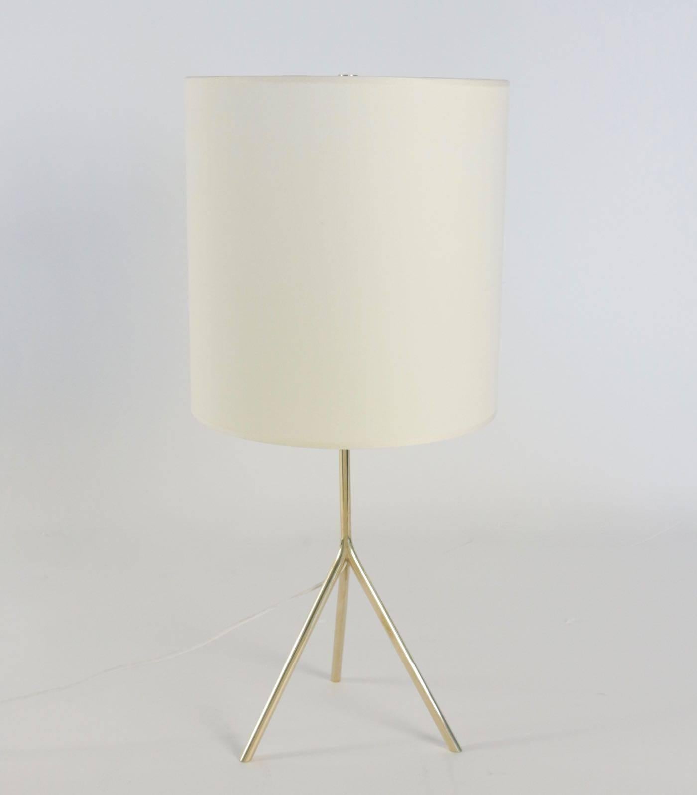 Mid-20th Century 1950s Gilded Brass Table Lamp by Maison Lunel