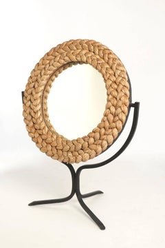 1950s Adrien Audoux and Frida Minet Exclusive Large Rope Mirror