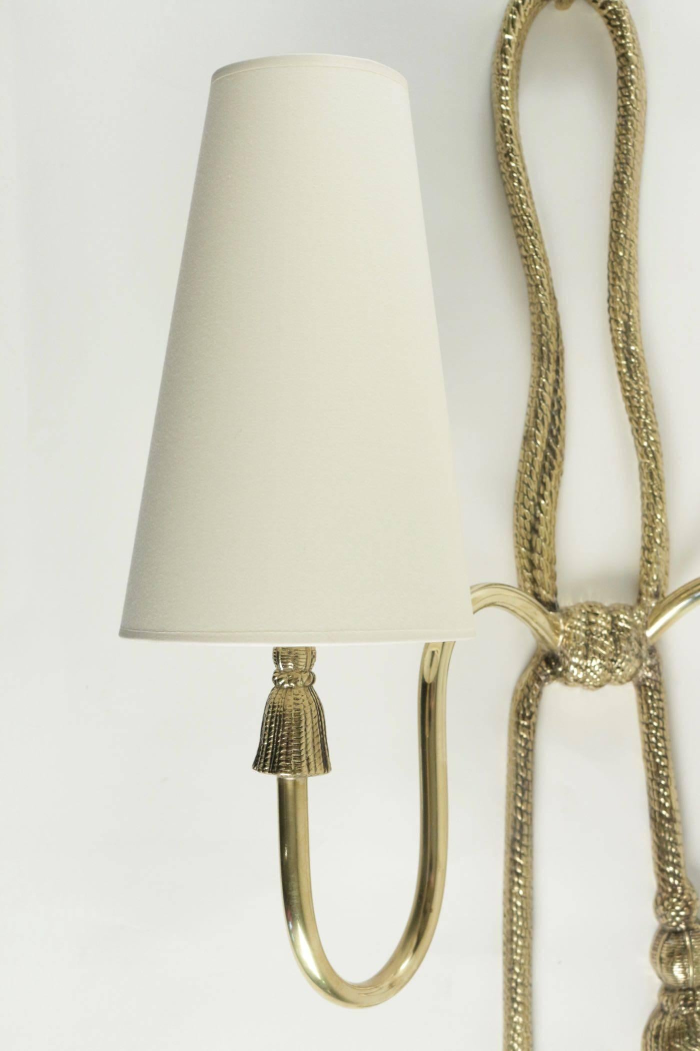 1950s Large Pair of Valenti Sconces Brass In Excellent Condition In Saint-Ouen, FR